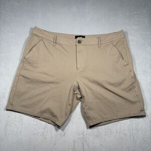 Paige Shorts Men's Size 38 Khaki Chino Stretch Flat Front